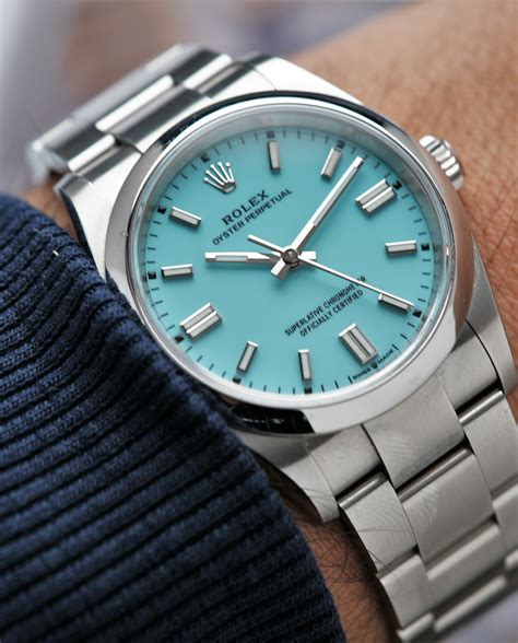 rolex oyster perpetual 36 blue date|rolex tiffany blue 36mm price.